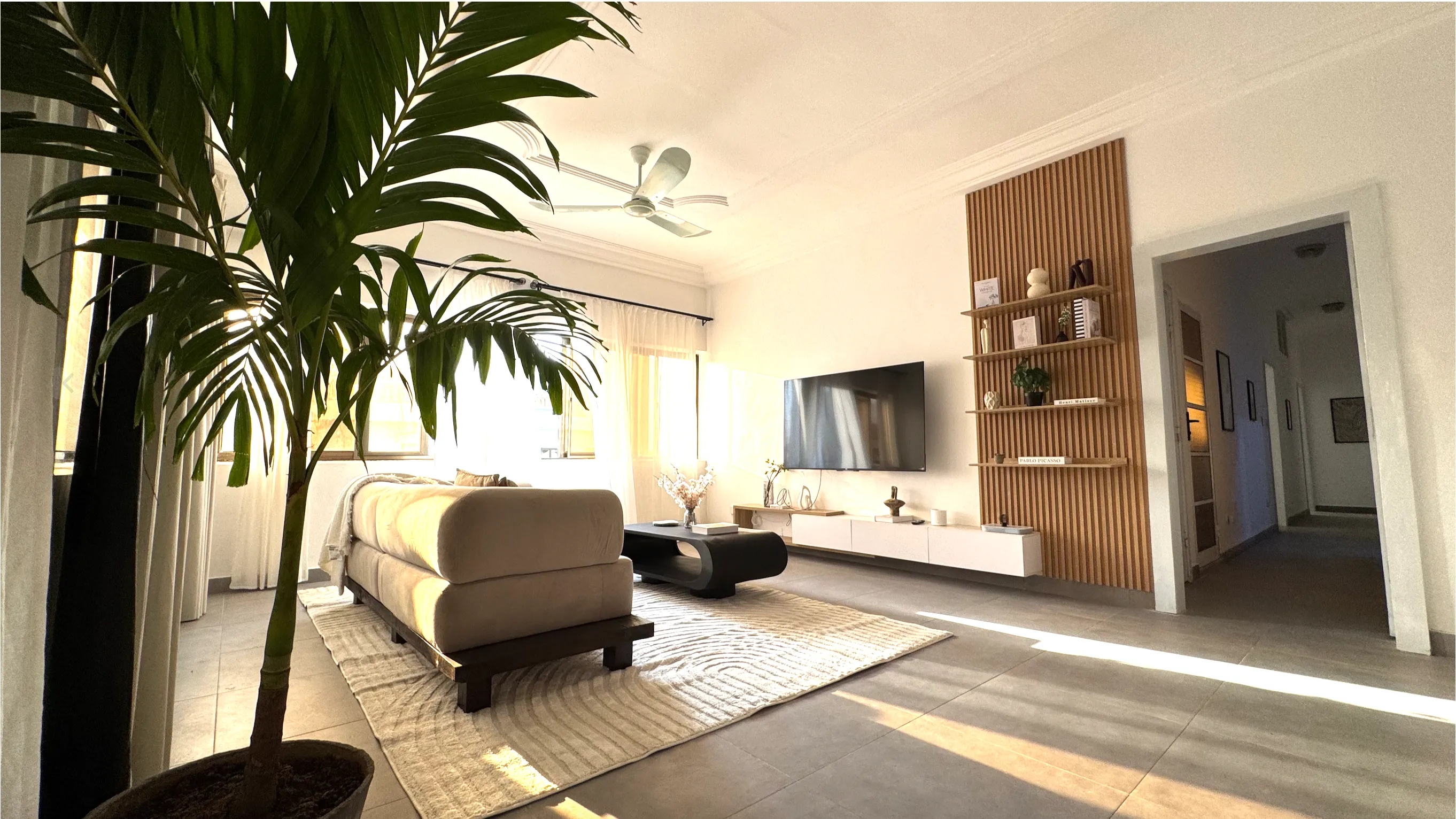 Bright living room at Maison Ayaba in Fidjrosse, Cotonou